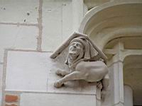 Blois, Chateau, Aile Louis XII, Cul-de-lampe, Ane a tete d'homme